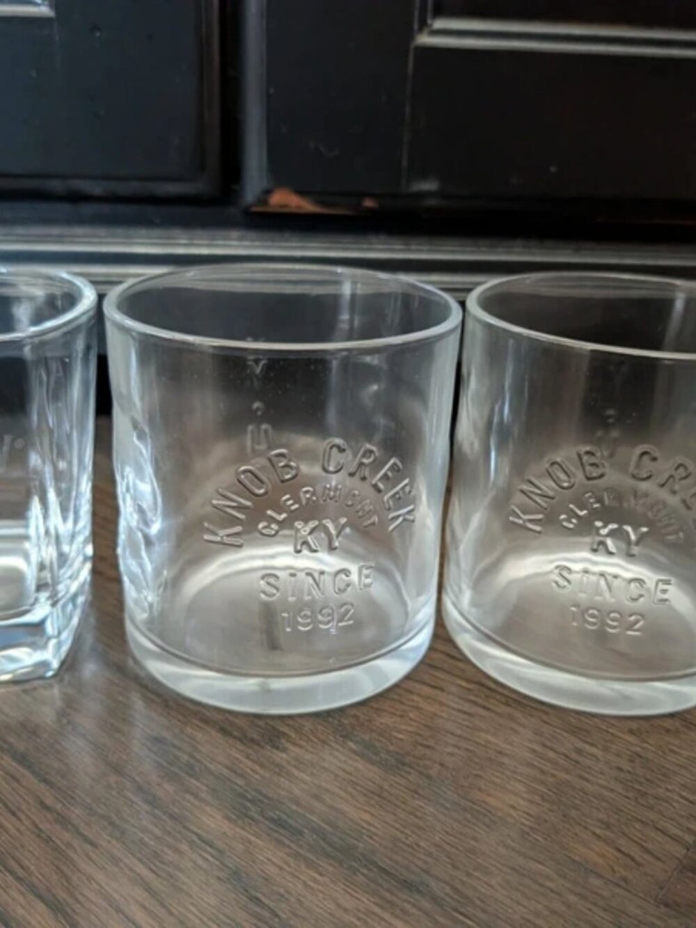 Jameson & knob Creek whiskey bourbon rocks glasses barware